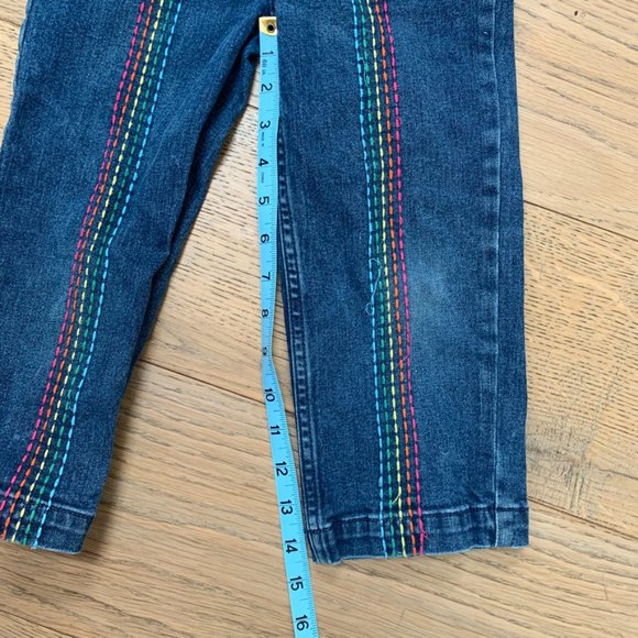 Hanna Andersson Rainbow Stitch Denim Overalls - Picture 6 of 6